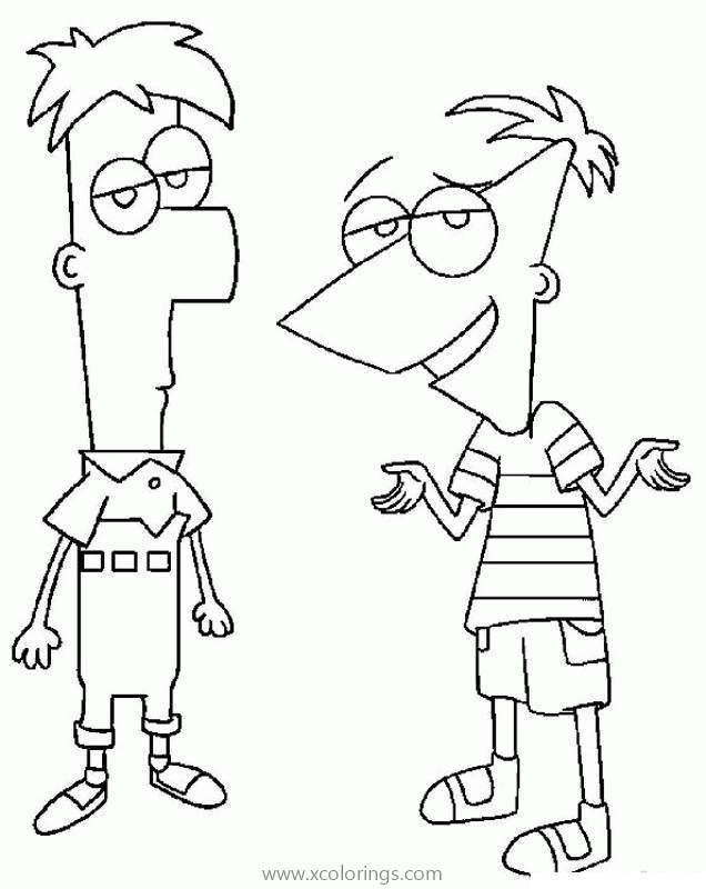 Free Phineas Talk with Ferb Coloring Pages printable