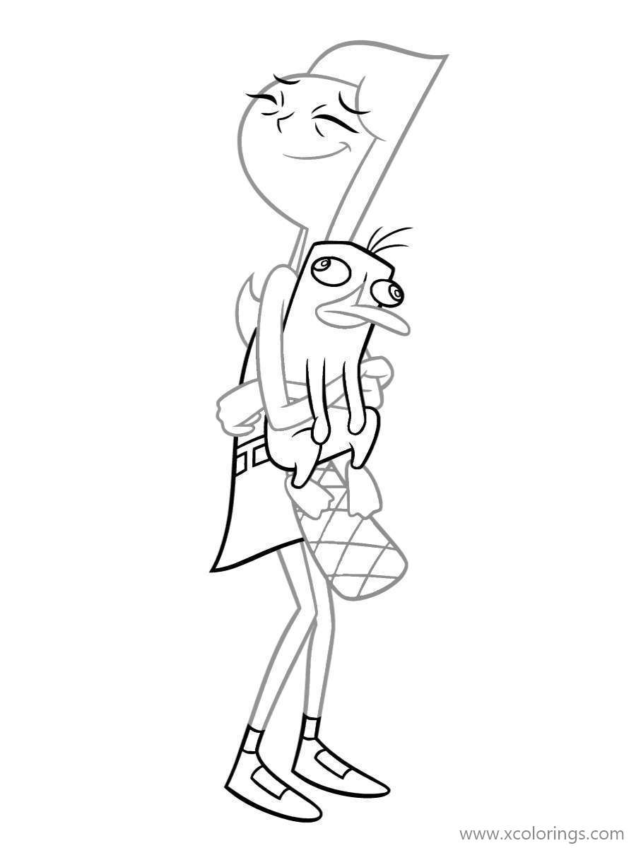 Free Phineas and Ferb Candace and Perry Coloring Pages printable