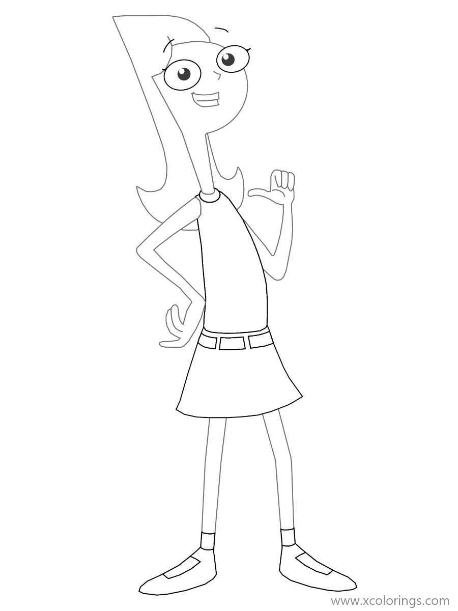 Free Phineas and Ferb Character Candace Coloring Pages printable