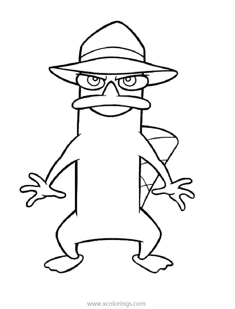 Free Phineas and Ferb Character Simply Perry Coloring Pages printable