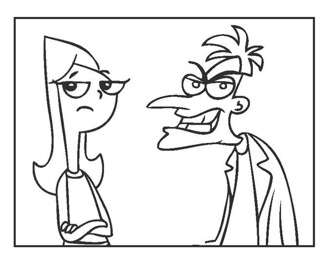 Free Phineas and Ferb Coloring Pages Dr Heinz and Candace printable