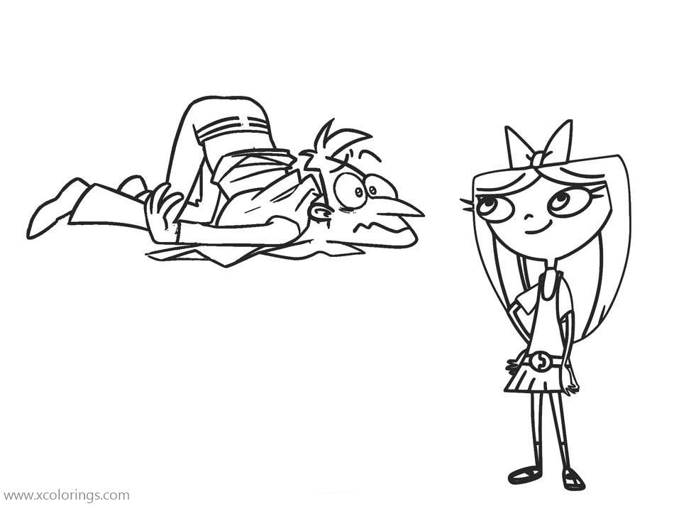 Free Phineas and Ferb Coloring Pages Isabella and Boyfriend printable