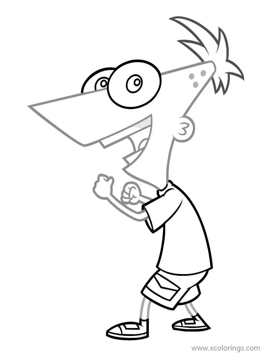 Free Phineas and Ferb Coloring Pages Phineas Flynn printable