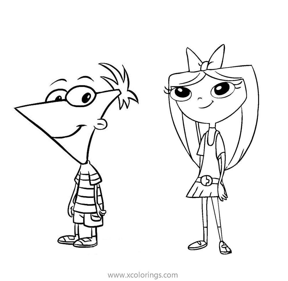 Free Phineas and Ferb Coloring Pages Phineas Girlfriend Isabella printable