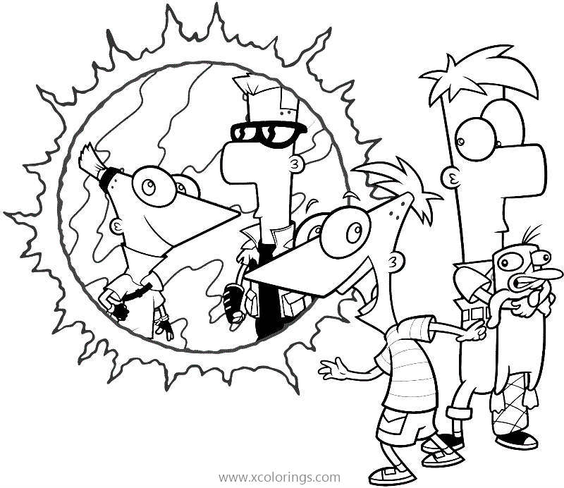 Free Phineas and Ferb Coloring Pages Something Weird printable