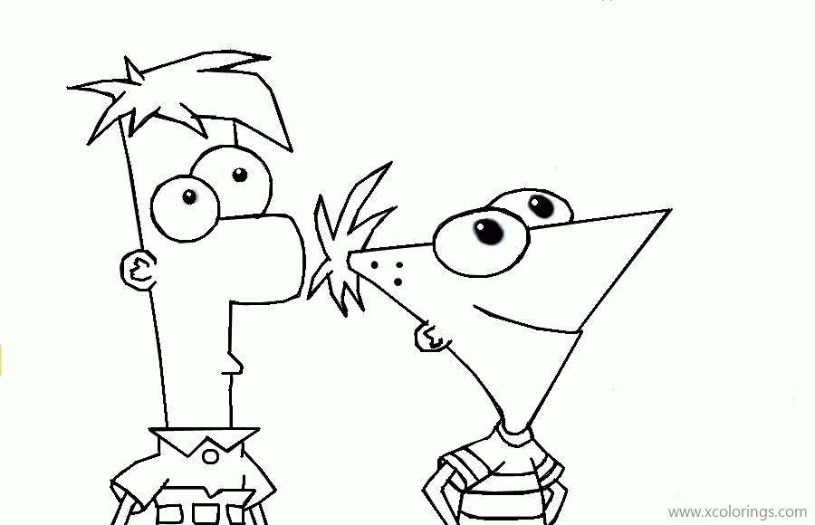 Free Phineas and Ferb Look Up Coloring Pages printable