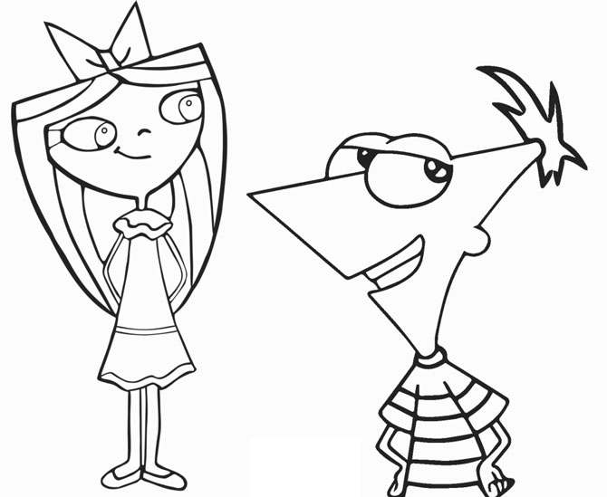 Free Phineas and Isabella Coloring Pages printable
