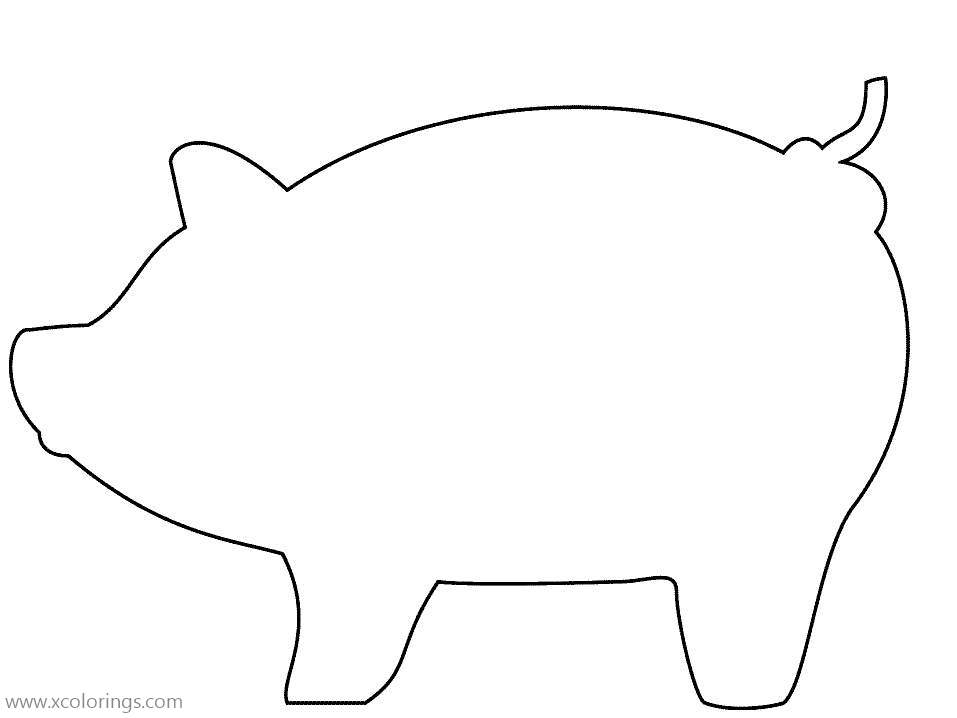 Free Pig Outline Coloring Pages printable