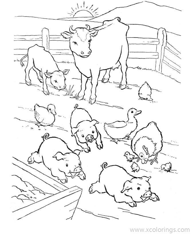 Free Pig and Farm Animals Coloring Pages printable