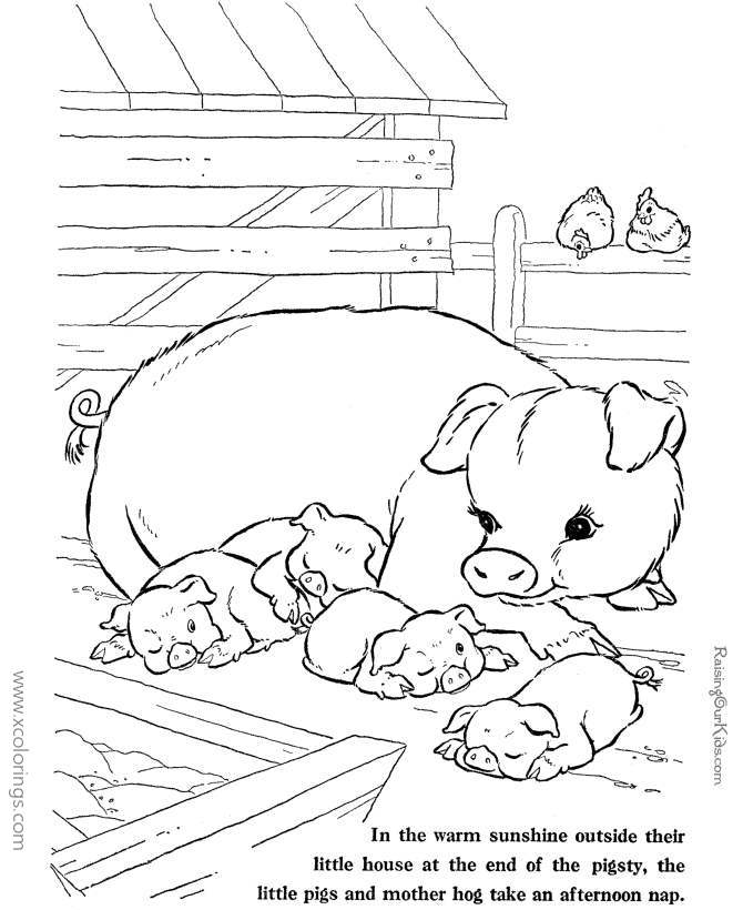 Free Pig and Piggies Coloring Pages printable