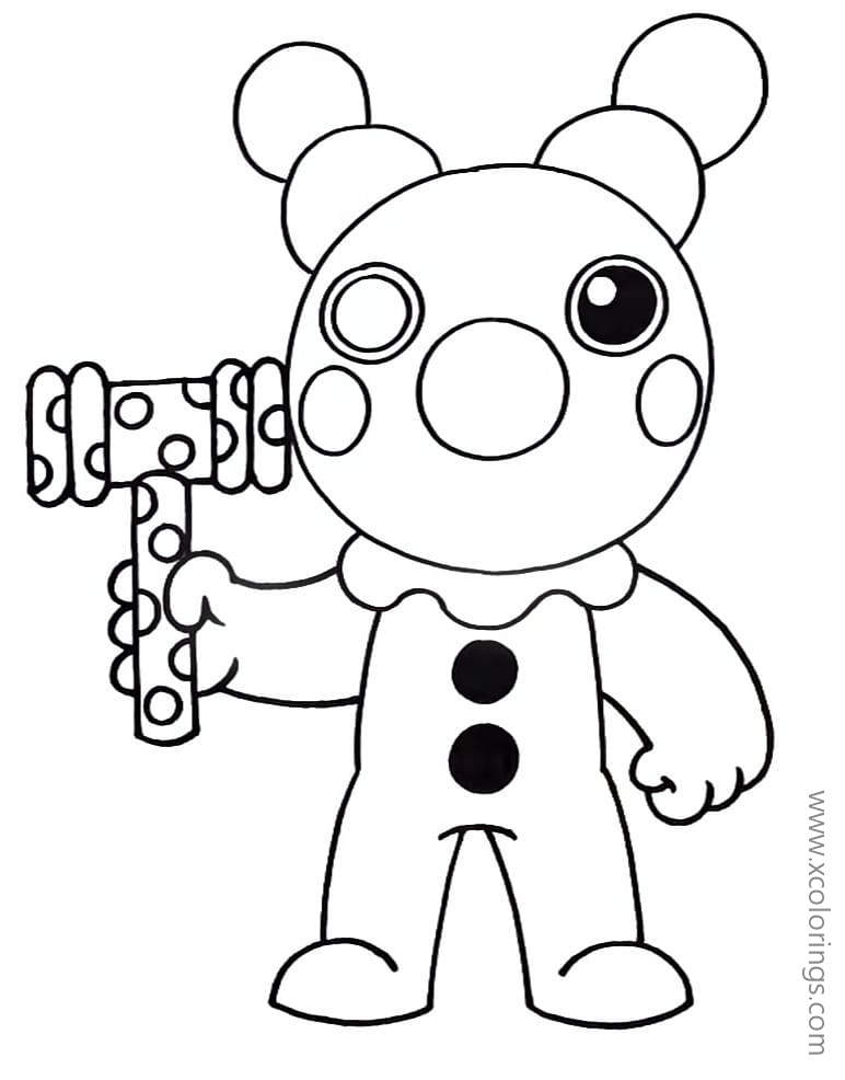 Free Piggy Roblox Coloring Pages Clown printable
