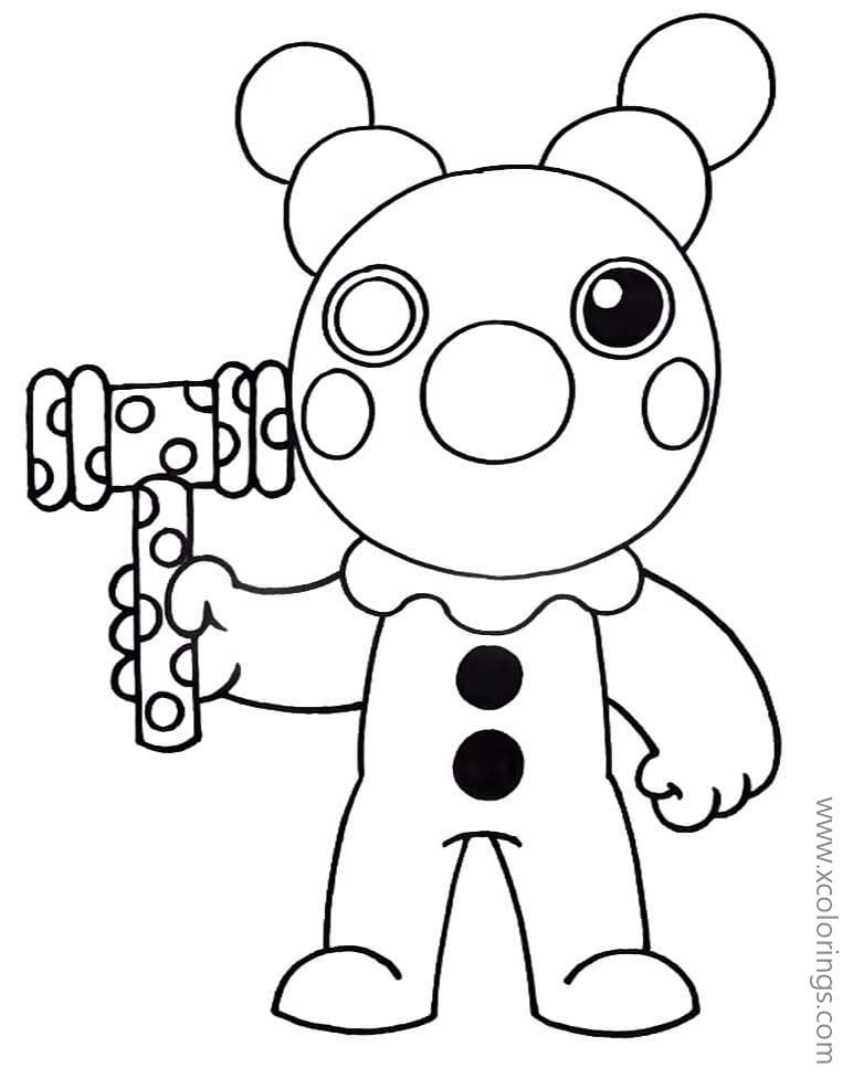 Piggy Roblox Coloring Pages Clown Xcolorings Com - goz the clown roblox going halloween shopping