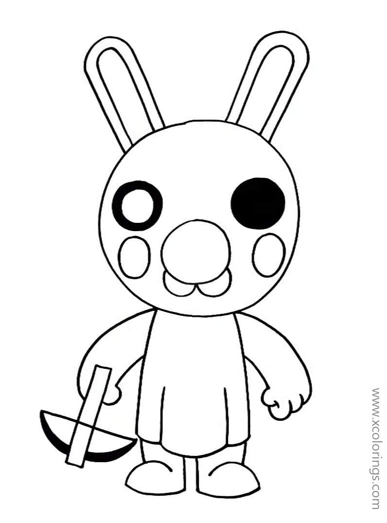 Free Piggy Roblox Coloring Pages Hare Archer printable