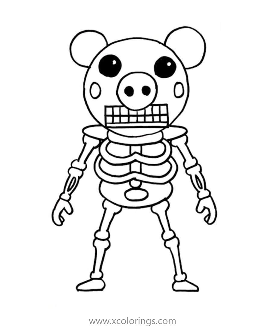 Piggy Roblox Coloring Pages Skeleton Xcolorings Com - roblox character roblox colouring pages