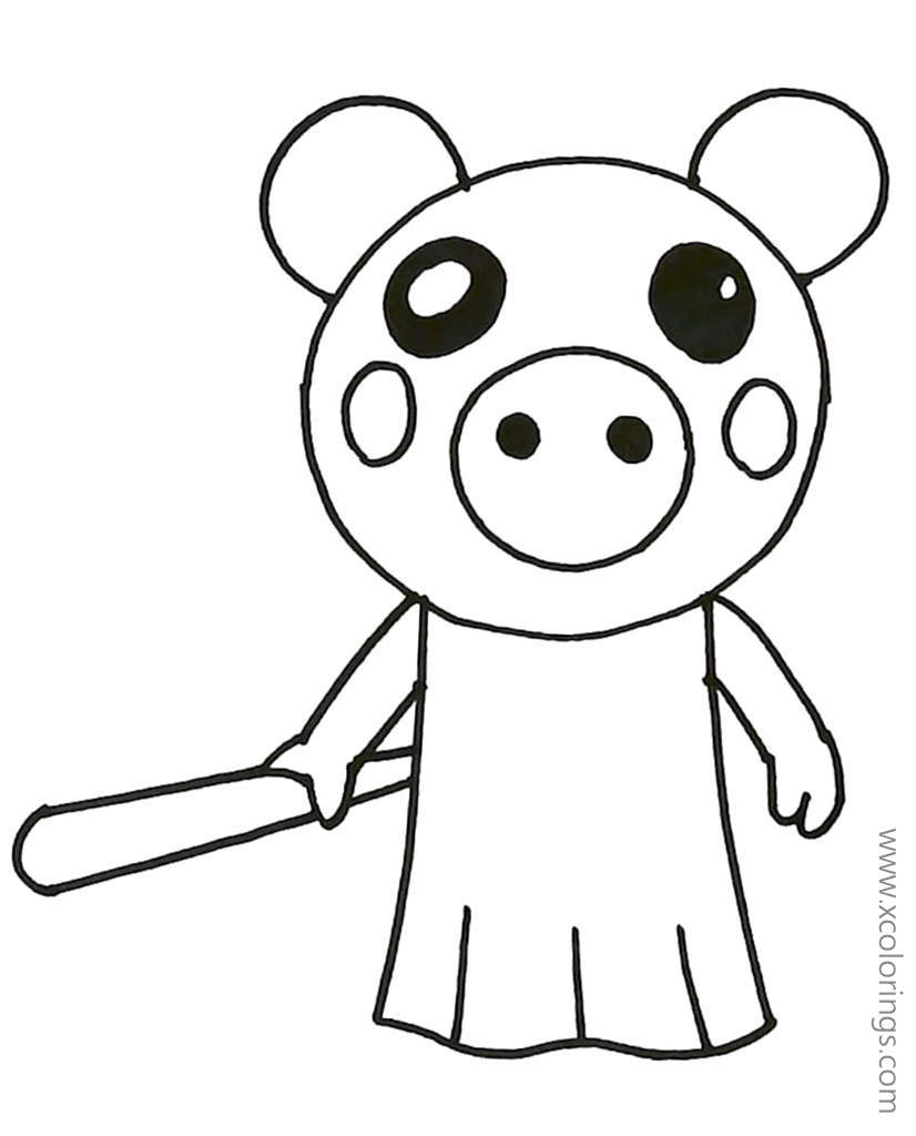 Piggy Roblox Peppa Pig Coloring Pages Xcolorings Com - roblox drawing daddy pig piggy