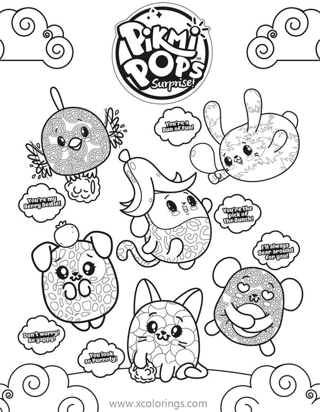 Free Pikmi Pops Characters Coloring Pages printable