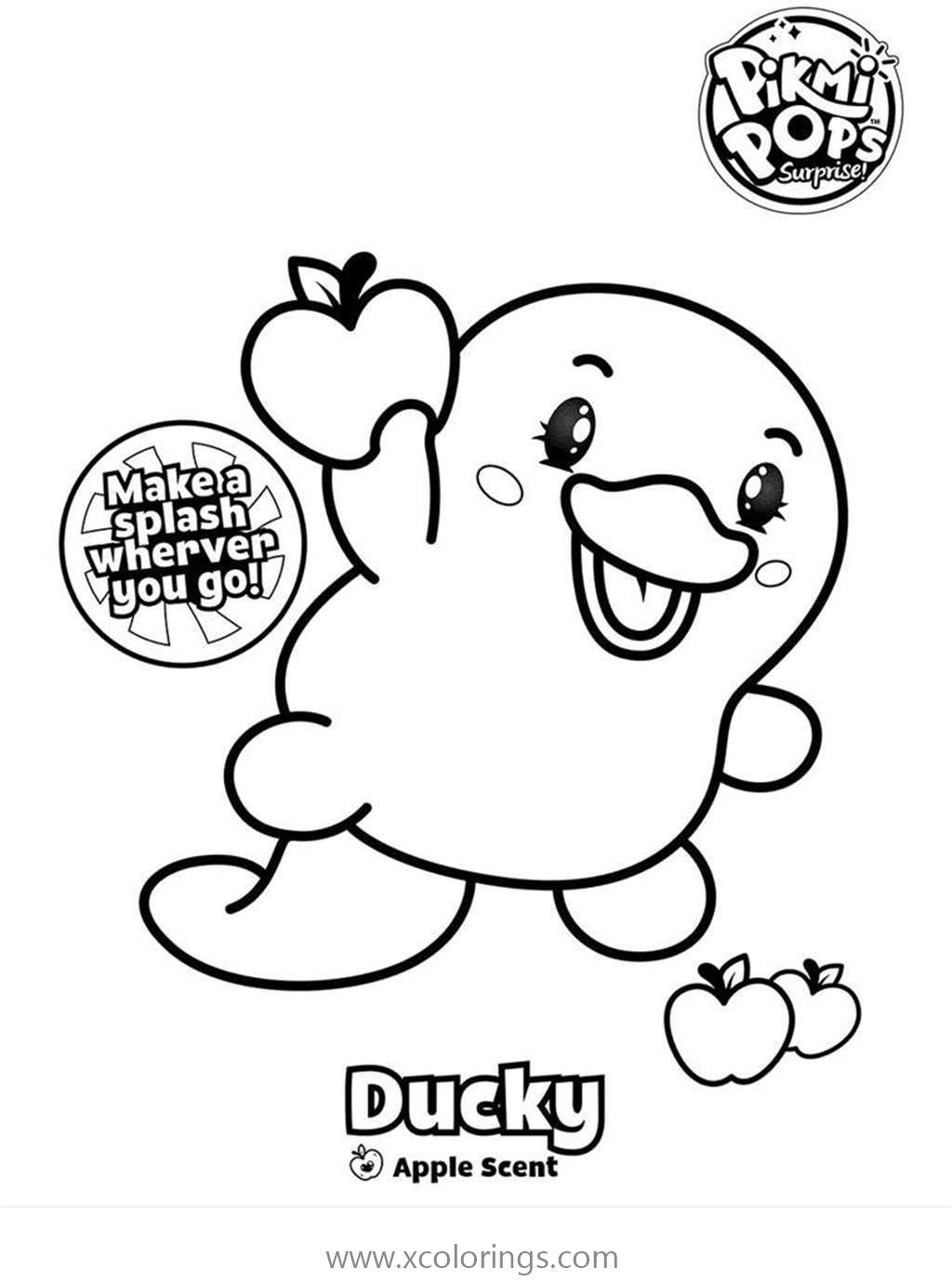 Free Pikmi Pops Coloring Pages Ducky The Platypus printable