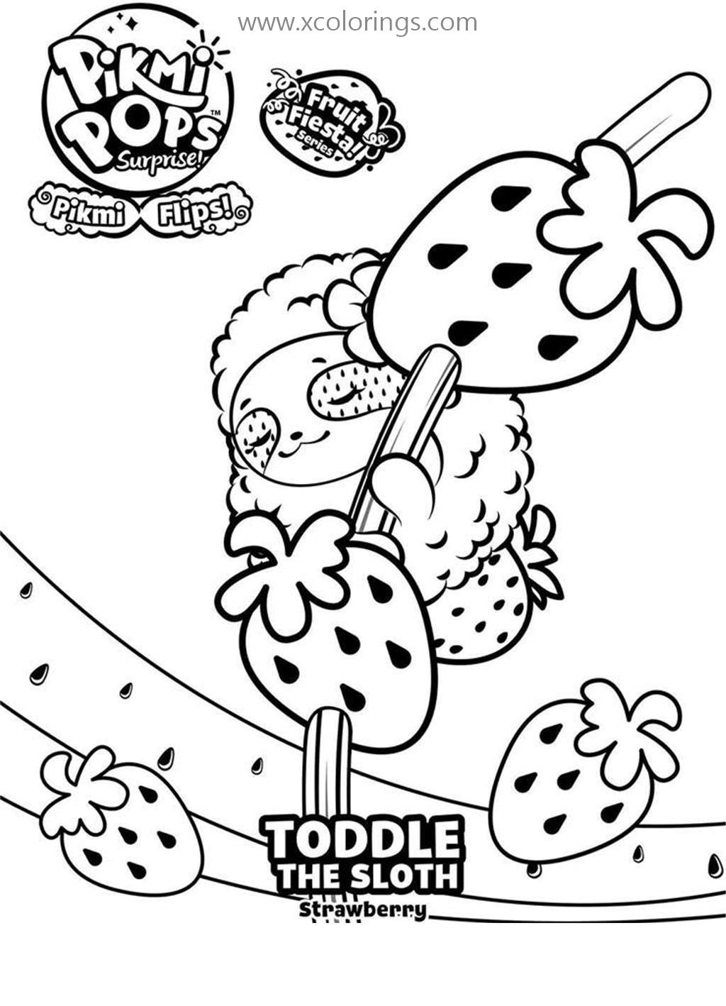 Free Pikmi Pops Coloring Pages Sloth printable