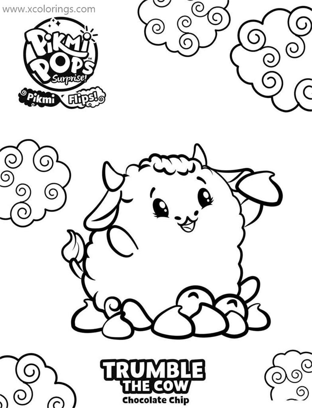 Free Pikmi Pops Coloring Pages Trumble The Cow printable