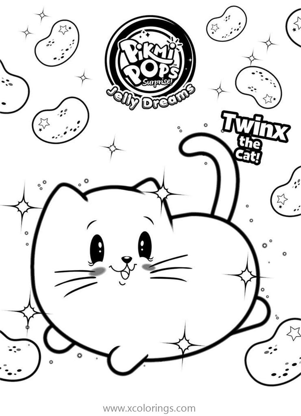 Free Pikmi Pops Twinx the Cat Coloring Pages printable