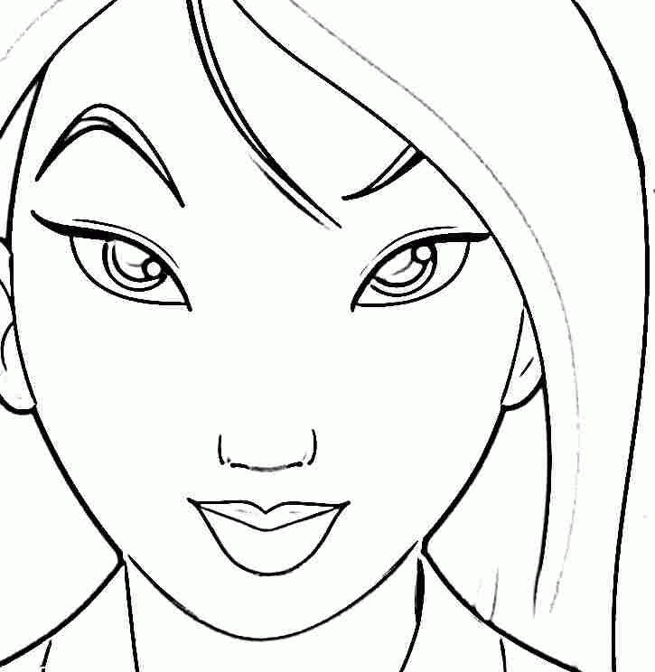 Free Portrait of Mulan Coloring Pages printable