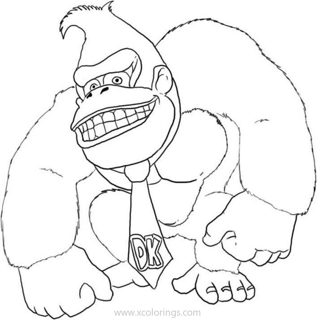 Powerful Donkey Kong Coloring Pages - XColorings.com