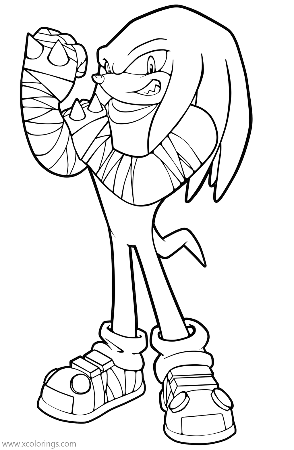 Free Powerful Knuckles Coloring Page printable