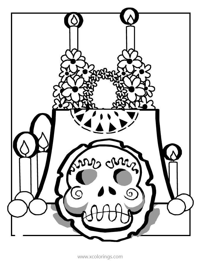 Free Prepare for Dia De Los Muertos Coloring Page printable