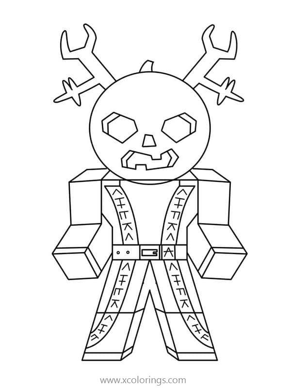 Free Pumpkin Head from Roblox Coloring Page printable