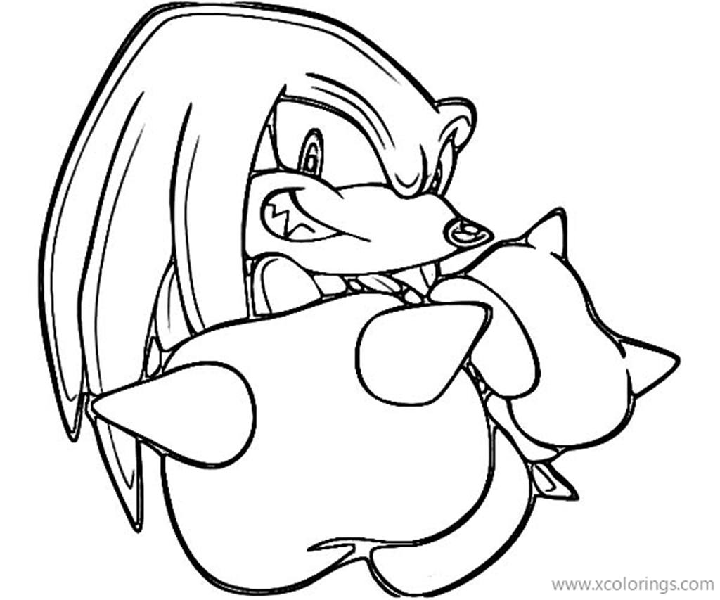 Free Punch of Knuckles The Echidna Coloring Pages printable