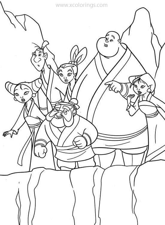Free Residents from Mulan Coloring Pages printable