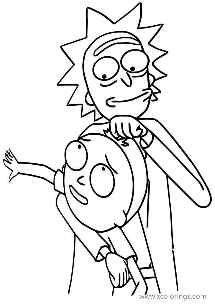 Free Rick Caught Morty Coloring Pages printable