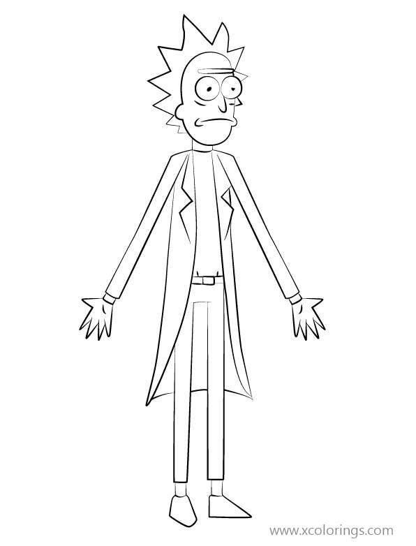 Free Rick Sanchez from Rick and Morty Coloring Pages printable