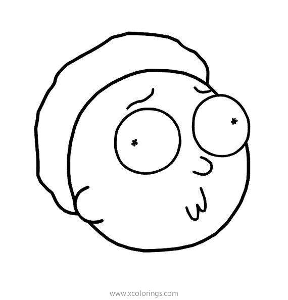 Free Rick and Morty Coloring Pages Face of Morty printable