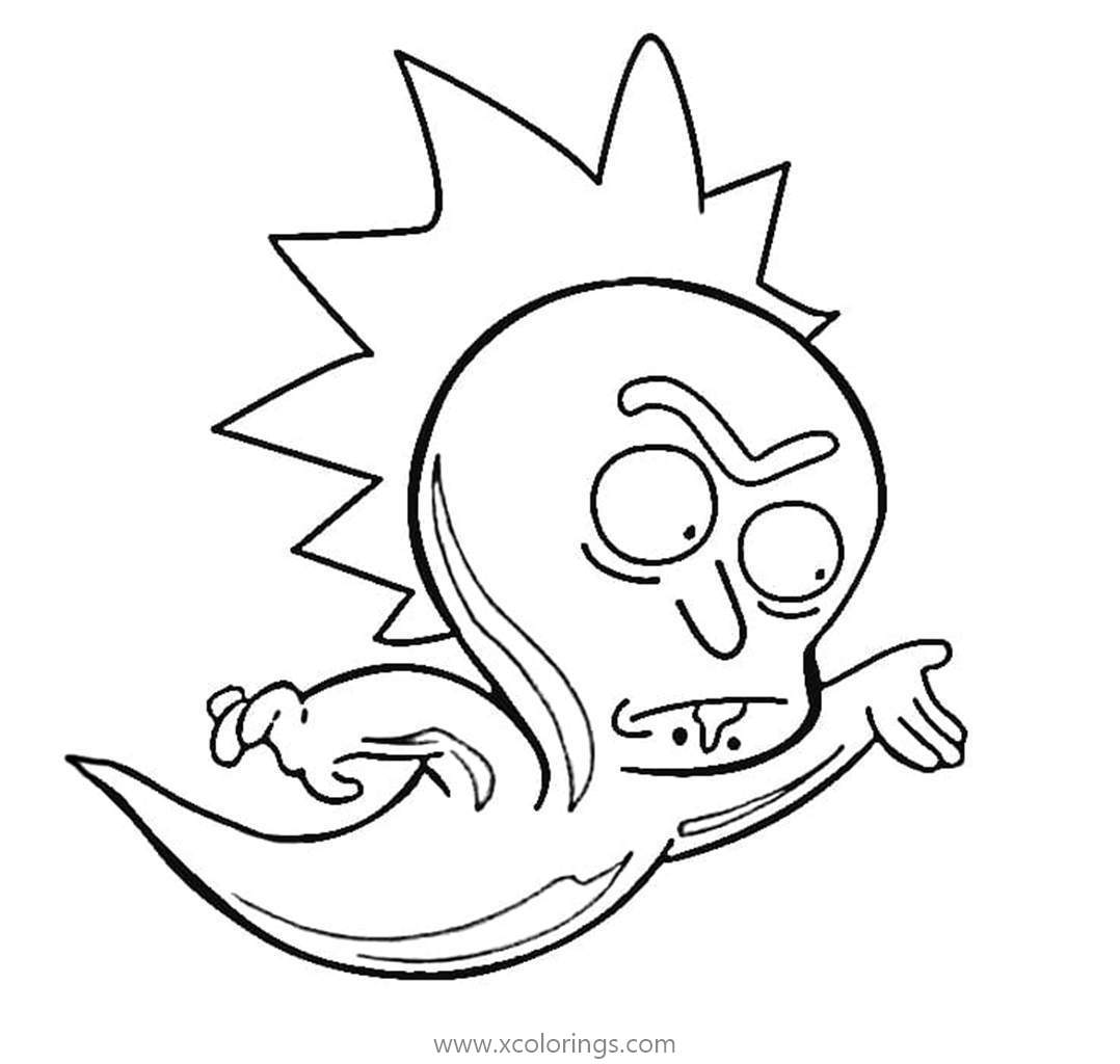 Free Rick and Morty Coloring Pages Ghost Rick printable