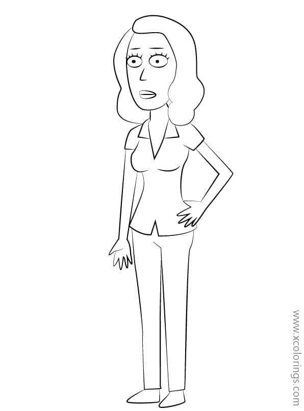 Free Rick and Morty Coloring Pages Mother of Morty printable