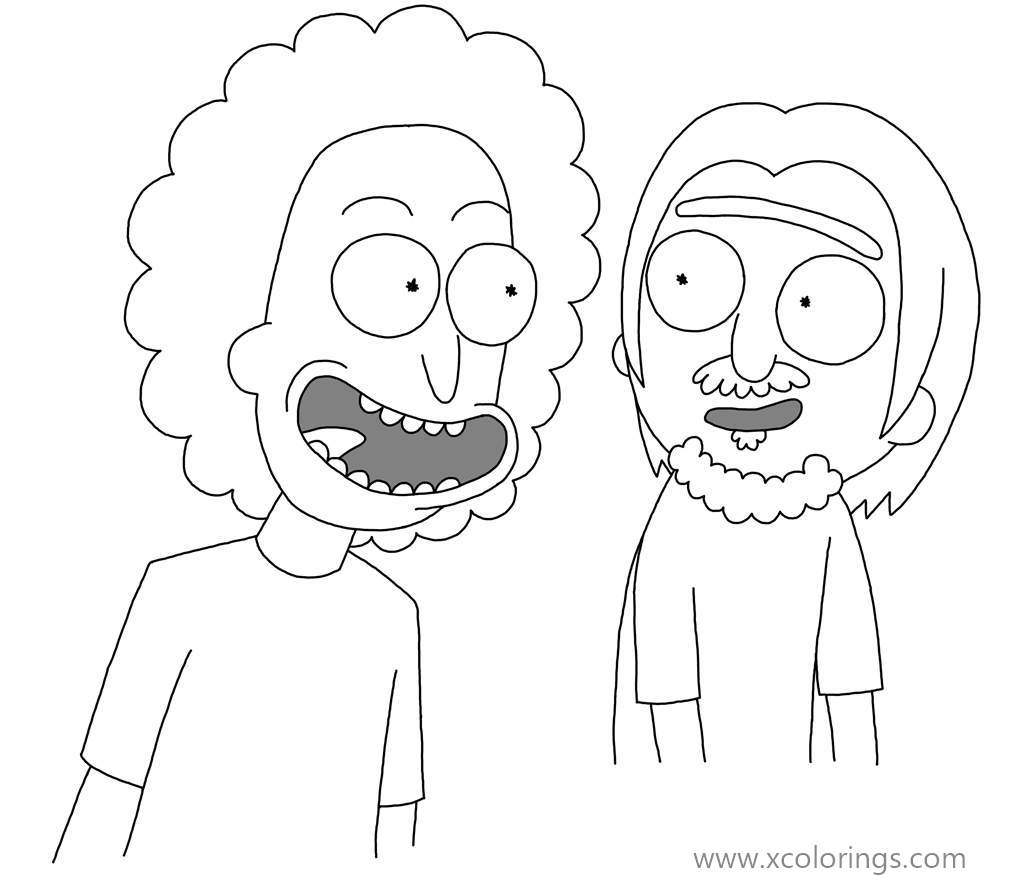 Free Rick and Morty Coloring Pages Outline Drawing printable