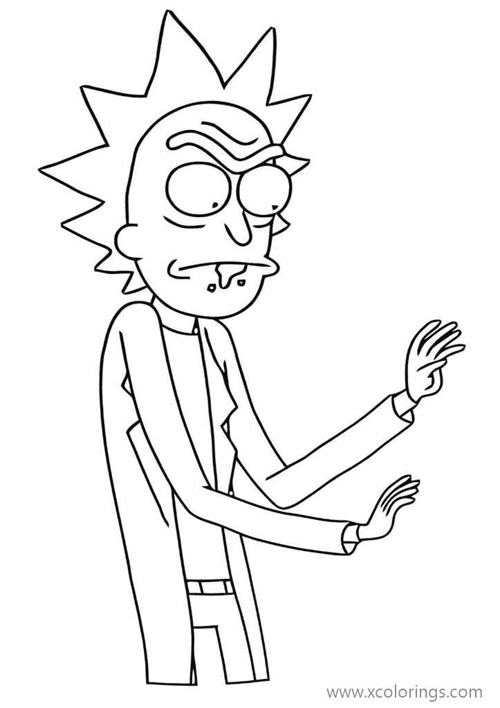 Free Rick and Morty Coloring Pages Rick Feels Bad printable