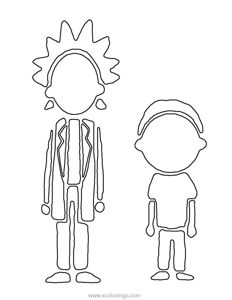 Free Rick and Morty Faceless Coloring Pages printable