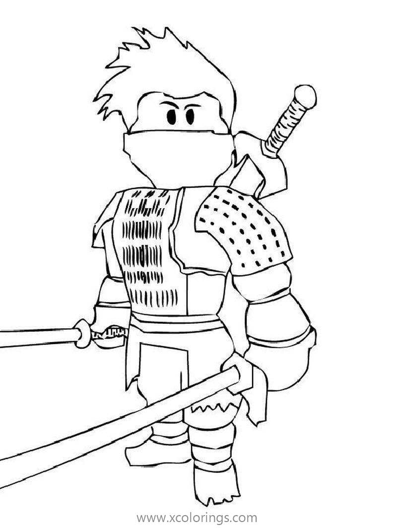 Free Roblox Coloring Page Ninja Character printable