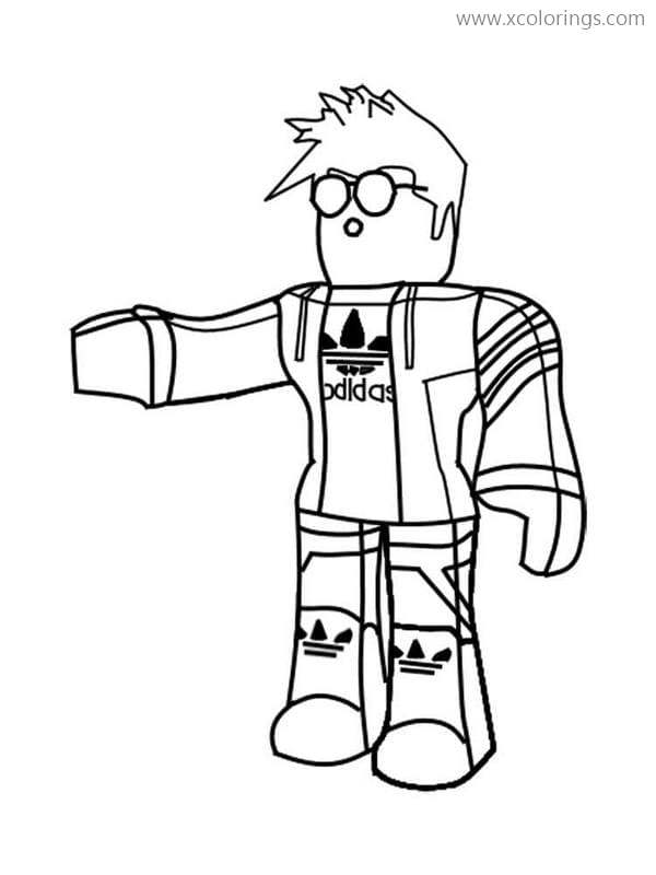Free Roblox Coloring Pages Character Wearing Adidas printable