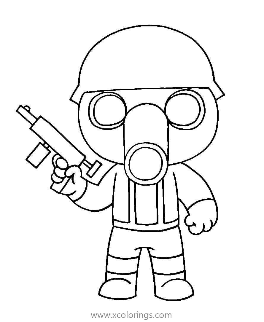 Free Roblox Coloring Pages Gas mask Soldier printable