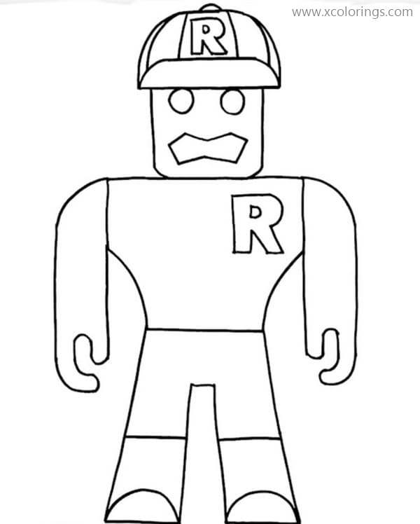 Roblox Coloring Pages Noob with Hat - XColorings.com