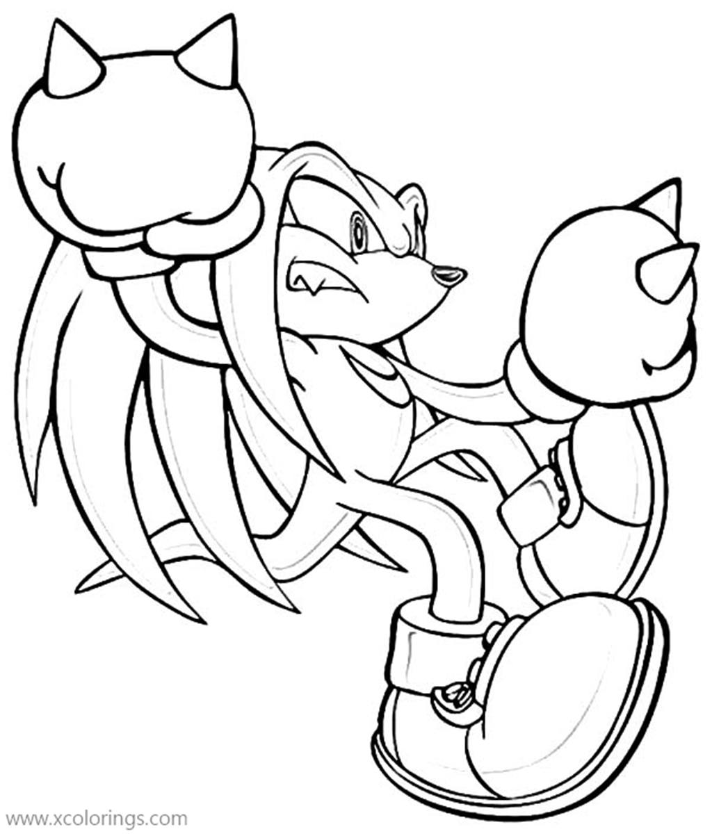 SEGA Character Knuckles The Echidna Coloring Pages - XColorings.com