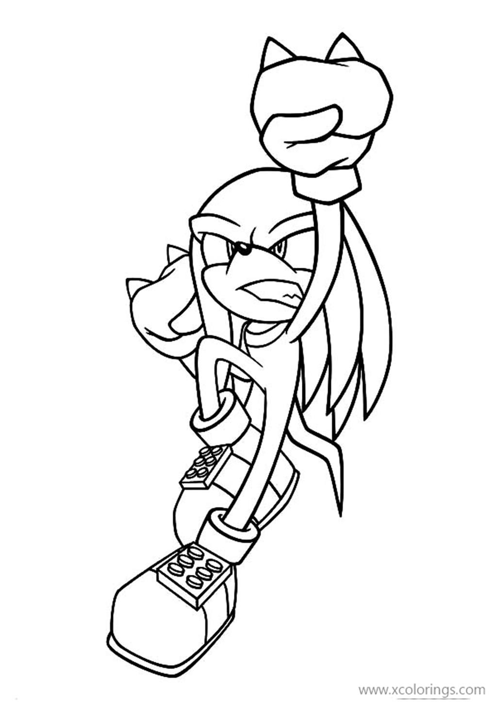 Free SEGA Knuckles The Echidna Coloring Pages printable