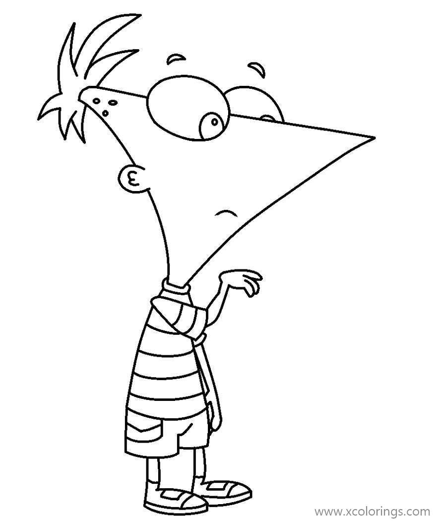 Free Sadly Phineas and Ferb Coloring Pages printable