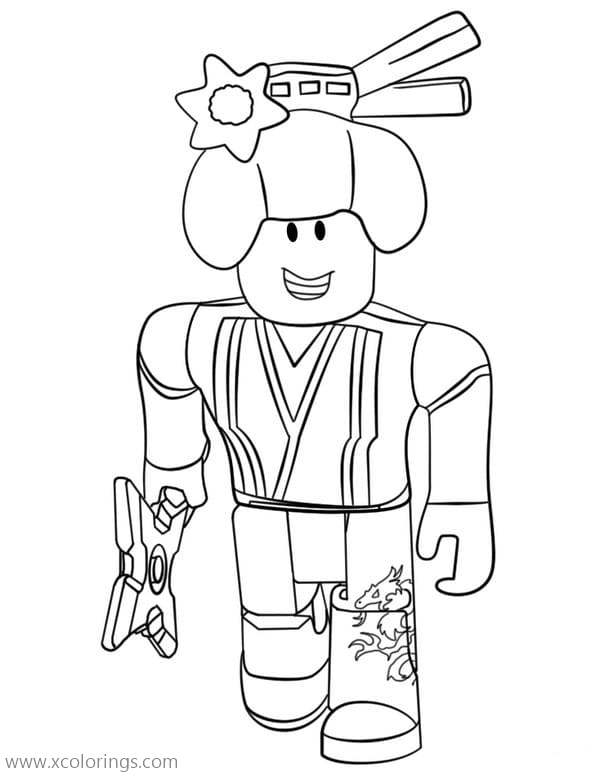 Free Samurai Girl from Roblox Coloring Page printable