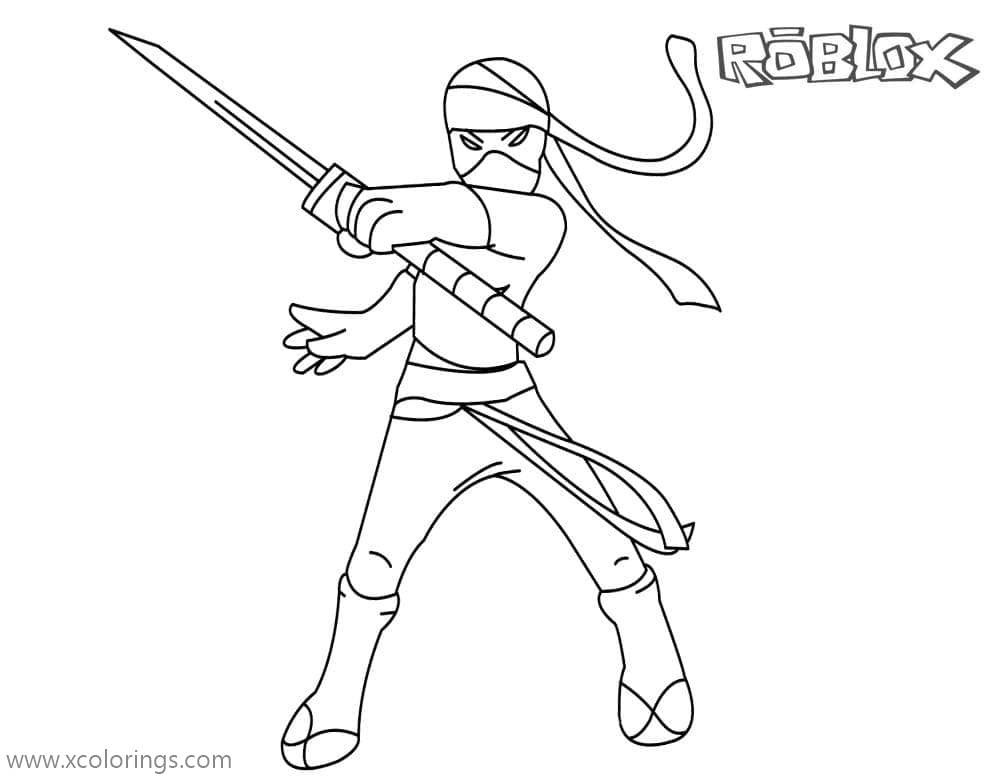 Free Samurai from Roblox Coloring Page printable