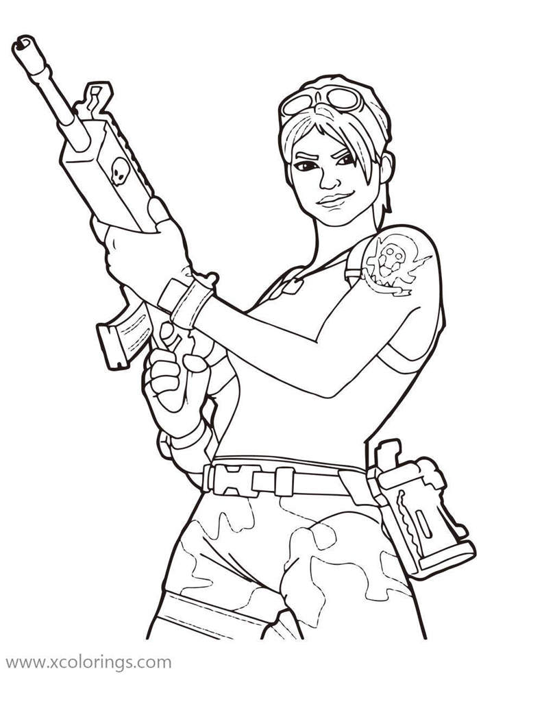 Free Save The World from Fortnite Skin Coloring Pages printable