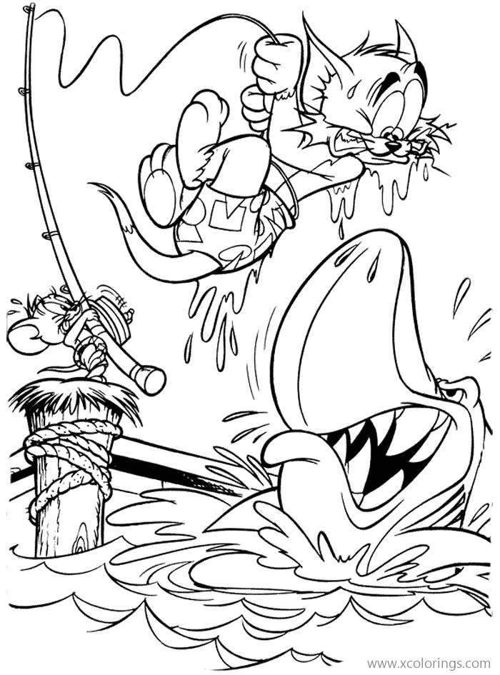 Free Shark Coloring Page from Tom And Jerry printable